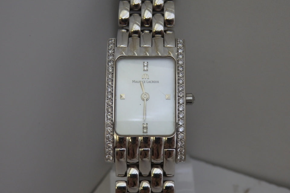 Maurice Lacroix Oro blanco y brillantes